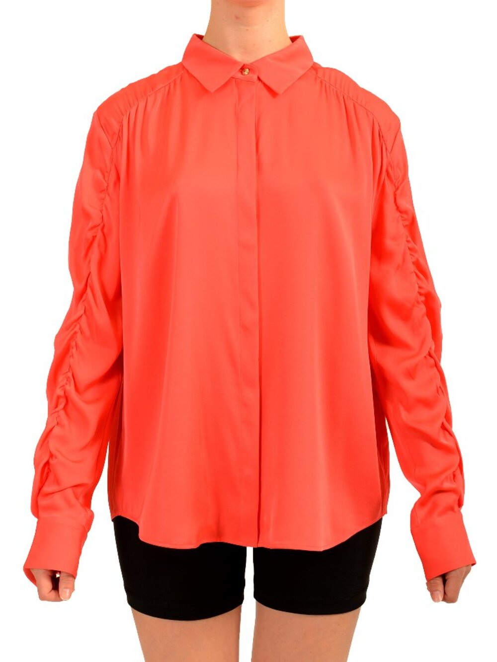 Hugo Boss Women's "Berwa" Pink Silk Long Sleeve Blouse Top US 8 IT 44
